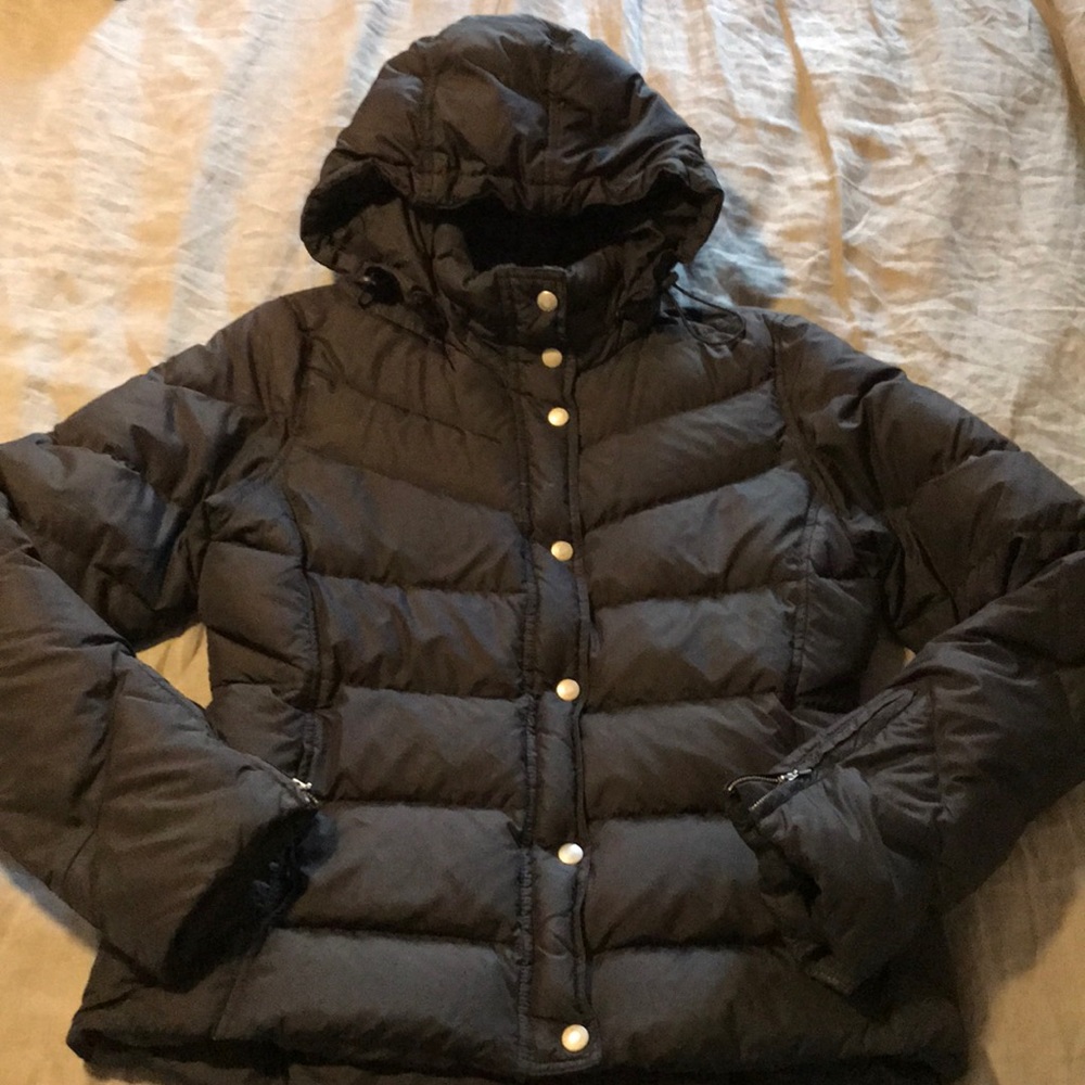 J Crew black puffer coat size Medium